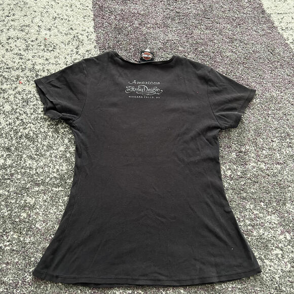 Harley-Davidson Peace Love Bar & Shield Rhinestone Tee - Picture 4 of 6